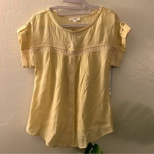 NWT mine stevie lace trim top